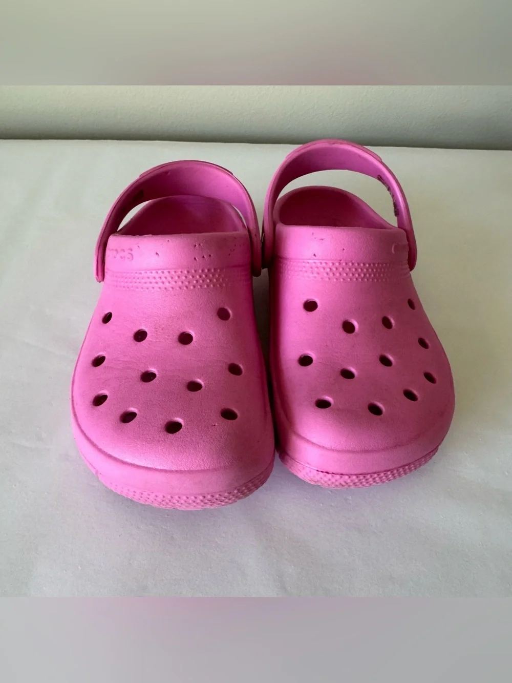 CROCS Size 12 Little Girls Pink Croc Sandals
